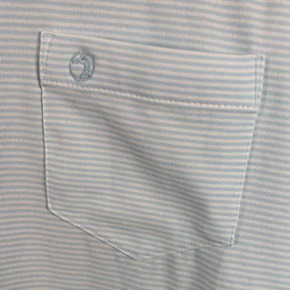 Duck Head Light Blue Striped Polo with Chest Pocket - Picture 7 of 9